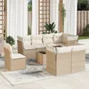 Image de Vidaxl Salon De Jardin Avec Coussins 9 Pcs Beige RÃ©sine TressÃ©e
