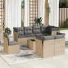 Image de vidaXL Salon de jardin avec coussins 9 pcs beige résine tressée3249778