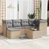 Image de vidaXL Salon de jardin avec coussins 7 pcs beige résine tressée