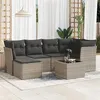 Image de vidaXL Salon de jardin avec coussins 7 pcs gris résine tressée3249799