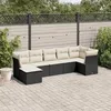 Image de Vidaxl Salon De Jardin 7 Pcs Avec Coussins Noir RÃ©sine TressÃ©e