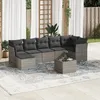 Image de Vidaxl Salon De Jardin 8 Pcs Avec Coussins Gris RÃ©sine TressÃ©e