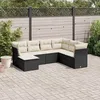 Image de Vidaxl Salon De Jardin 7 Pcs Avec Coussins Noir RÃ©sine TressÃ©e