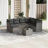 Image de vidaXL Salon de jardin 8 pcs avec coussins gris résine tressée3249839