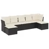 Image de Vidaxl Salon De Jardin 7 Pcs Avec Coussins Noir RÃ©sine TressÃ©e