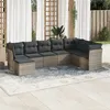 Image de Vidaxl Salon De Jardin 8 Pcs Avec Coussins Gris RÃ©sine TressÃ©e
