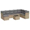 Image de vidaXL Salon de jardin avec coussins 9 pcs beige résine tressée3249898