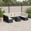 Image de Vidaxl Salon De Jardin 10 Pcs Avec Coussins Noir RÃ©sine TressÃ©e