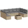 Image de Vidaxl Salon De Jardin Avec Coussins 10 Pcs Beige RÃ©sine TressÃ©e