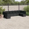 Image de Vidaxl Salon De Jardin 10 Pcs Avec Coussins Noir RÃ©sine TressÃ©e
