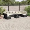 Image de Vidaxl Salon De Jardin 11 Pcs Avec Coussins Noir RÃ©sine TressÃ©e