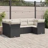 Image de vidaXL Salon de jardin 6 pcs avec coussins noir résine tressée