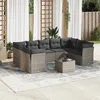 Image de vidaXL Vidaxl Salon De Jardin Avec Coussins 10 Pcs Gris Résine Tressée