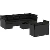 Image de Vidaxl Salon De Jardin 10 Pcs Avec Coussins Noir RÃ©sine TressÃ©e