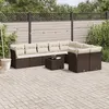 Image de vidaXL Salon de jardin 10 pcs avec coussins marron résine tressée3250022