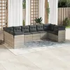 Image de Vidaxl Salon De Jardin Avec Coussins 10 Pcs Gris Clair RÃ©sine TressÃ©e