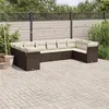 Image de vidaXL Salon de jardin 10 pcs avec coussins marron résine tressée
