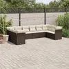 Image de Vidaxl Salon De Jardin 10 Pcs Avec Coussins Marron RÃ©sine TressÃ©e