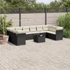 Image de Vidaxl Salon De Jardin 11 Pcs Avec Coussins Noir RÃ©sine TressÃ©e