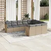 Image de vidaXL Vidaxl Salon De Jardin Avec Coussins 10 Pcs Beige Résine Tressée
