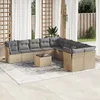 Image de Vidaxl Salon De Jardin 11 Pcs Avec Coussins Beige RÃ©sine TressÃ©e