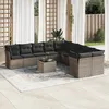 Image de Vidaxl Salon De Jardin 11 Pcs Avec Coussins Gris RÃ©sine TressÃ©e