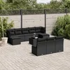 Image de Vidaxl Salon De Jardin 11 Pcs Avec Coussins Noir RÃ©sine TressÃ©e