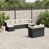 Image de Vidaxl Salon De Jardin 9 Pcs Avec Coussins Noir RÃ©sine TressÃ©e
