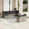 Image de Vidaxl Salon De Jardin 9 Pcs Avec Coussins Gris RÃ©sine TressÃ©e