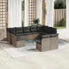 Image de Vidaxl Salon De Jardin 11 Pcs Avec Coussins Gris RÃ©sine TressÃ©e