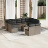 Image de Vidaxl Salon De Jardin Avec Coussins 12 Pcs Gris RÃ©sine TressÃ©e
