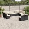 Image de Vidaxl Salon De Jardin 12 Pcs Avec Coussins Noir RÃ©sine TressÃ©e