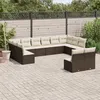 Image de vidaXL Vidaxl Salon De Jardin Avec Coussins 12 Pcs Marron Résine Tressée