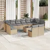Image de Vidaxl Salon De Jardin Avec Coussins 13 Pcs Beige RÃ©sine TressÃ©e
