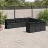 Image de Vidaxl Salon De Jardin 11 Pcs Avec Coussins Noir RÃ©sine TressÃ©e