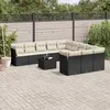 Image de Vidaxl Salon De Jardin 12 Pcs Avec Coussins Noir RÃ©sine TressÃ©e