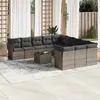 Image de vidaXL Salon de jardin avec coussins 12 pcs gris résine tressée3250259