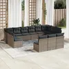 Image de vidaXL Salon de jardin avec coussins 13 pcs beige résine tressée