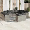 Image de Vidaxl Salon De Jardin Avec Coussins 12 Pcs Gris Clair RÃ©sine TressÃ©e
