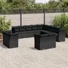 Image de vidaXL Salon de jardin avec coussins 13 pcs noir résine tressée