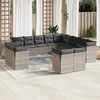 Image de Vidaxl Salon De Jardin Avec Coussins 13 Pcs Gris RÃ©sine TressÃ©e