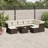 Image de Vidaxl Salon De Jardin 10 Pcs Avec Coussins Marron RÃ©sine TressÃ©e