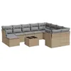 Image de vidaXL Salon de jardin 11 pcs avec coussins beige résine tressée3250438