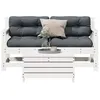 Image de Vidaxl Salon De Jardin 3 Pcs Avec Coussins Blanc Bois De Pin Massif