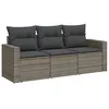 Image de Vidaxl Salon De Jardin Avec Coussins 3 Pcs Gris RÃ©sine TressÃ©e