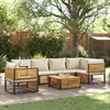 Image de Vidaxl Salon De Jardin Avec Coussins 7 Pcs Bois Massif D'acacia