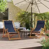 Image de Vidaxl Chaises De Plage Pliables Lot De 2 Bleu Tissu