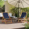 Image de Vidaxl Chaises De Plage Pliables Lot De 2 Bleu Tissu