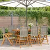 Image de vidaXL Chaises inclinables de jardin lot de 8 gris rotin bois massif3214525