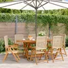 Image de vidaXL Chaises inclinables de jardin lot de 6 beige rotin bois massif3214527